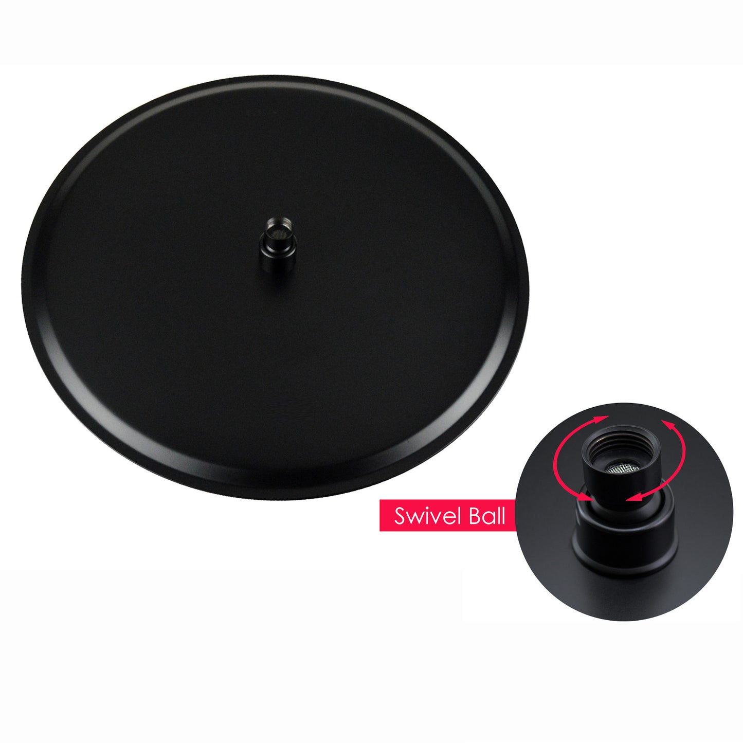 Dune round dual shower riser rail kit for exposed installation - black