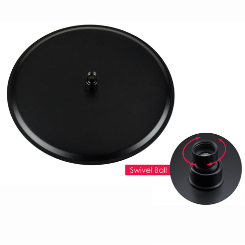 Dune round dual shower riser rail kit for exposed installation - black