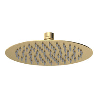 Dune round dual shower riser rail kit for exposed installation - brushed brass