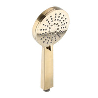 Dune round dual shower riser rail kit for exposed installation - brushed brass