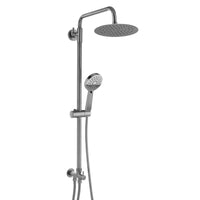 Dune round dual shower riser rail kit for exposed installation - gunmetal grey