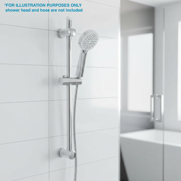 Adjustable sliding shower rail - chrome