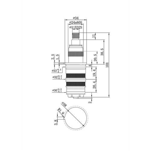 Buy Thermostatic cartridge for shower valves - Downton online UK