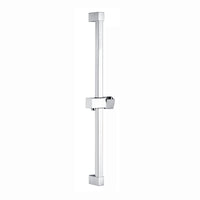 Square shower slider rail bar with hand shower holder - chrome