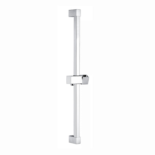 Square shower slider rail bar with hand shower holder - chrome