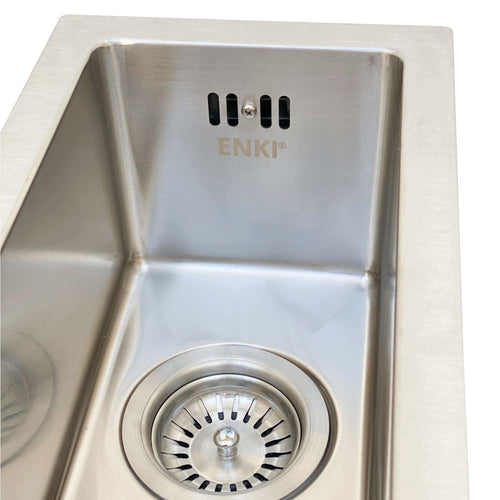 Buy Strainer basket waste with overflow pipe for single 1.0 one bowl kitchen sink - brushed steel online UK