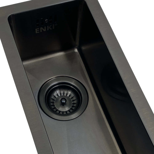 Buy Strainer basket waste with overflow pipe for single 1.0 one bowl kitchen sink - gunmetal grey online UK