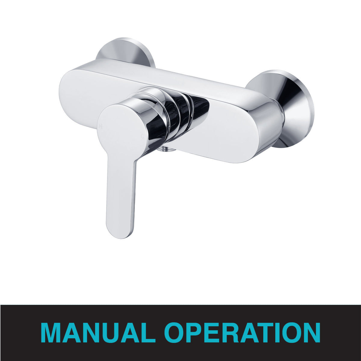 Apollo manual shower mixer with handset, hose and wall bracket