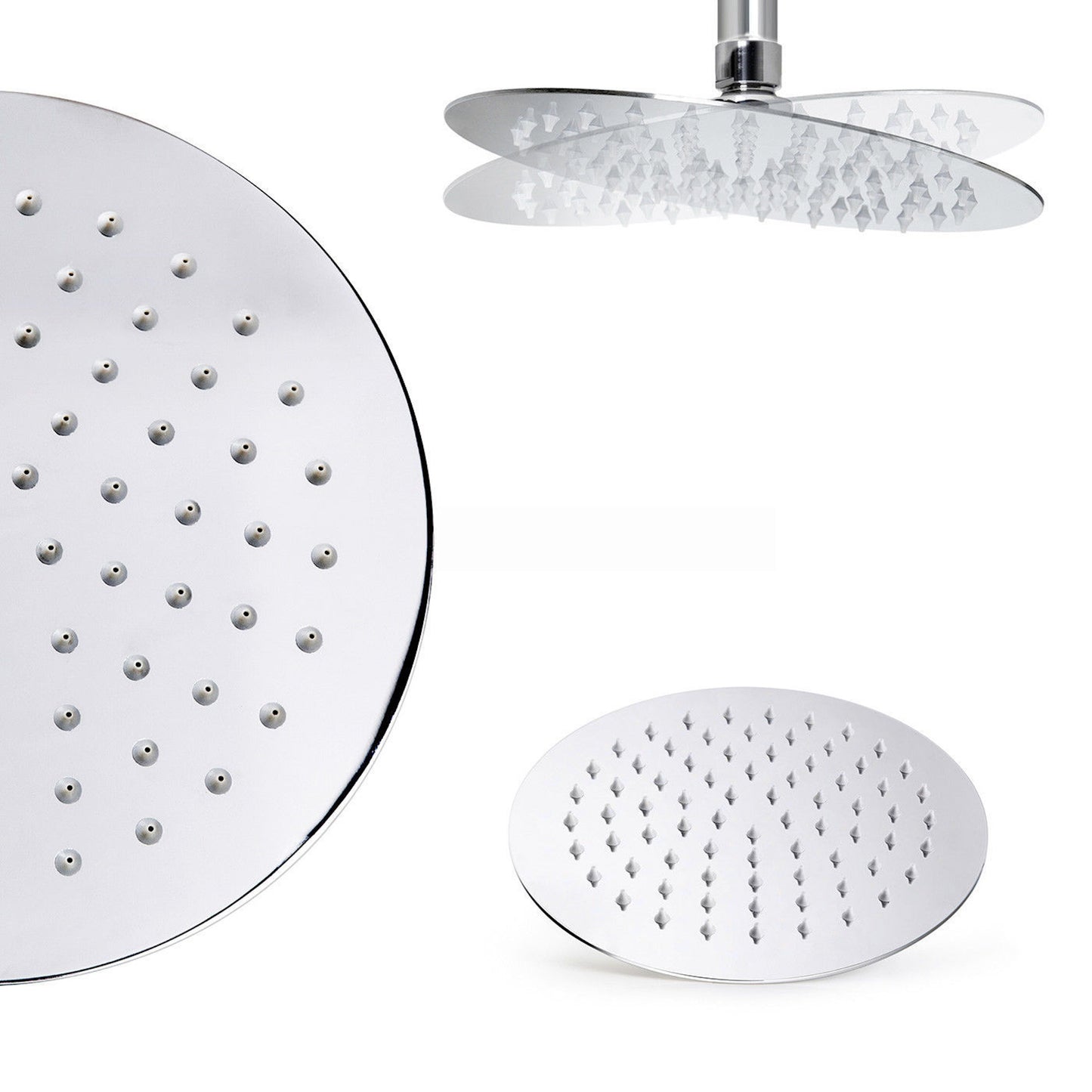 Naples Contemporary Round Concealed Thermostatic Shower Set Ceiling Fixed 8" Shower Head - Chrome (1 Outlet)