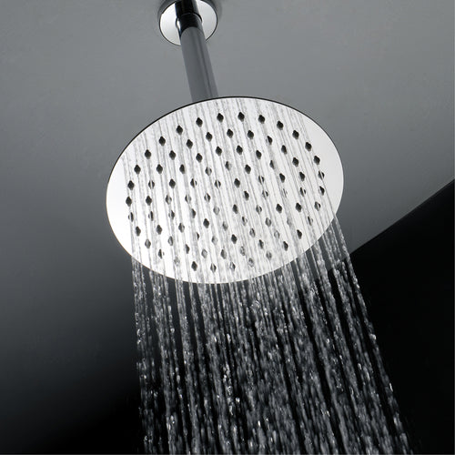 Buy Naples Contemporary Round Concealed Thermostatic Shower Set Ceiling Fixed 8" Shower Head - Chrome (1 Outlet) online UK