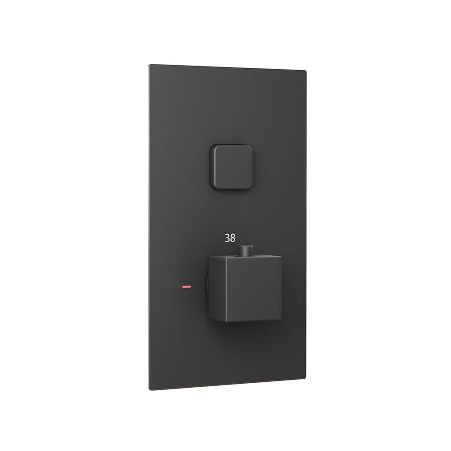 Spello Square Thermostatic Concealed Shower Set with Ceiling Mounted Shower - Black