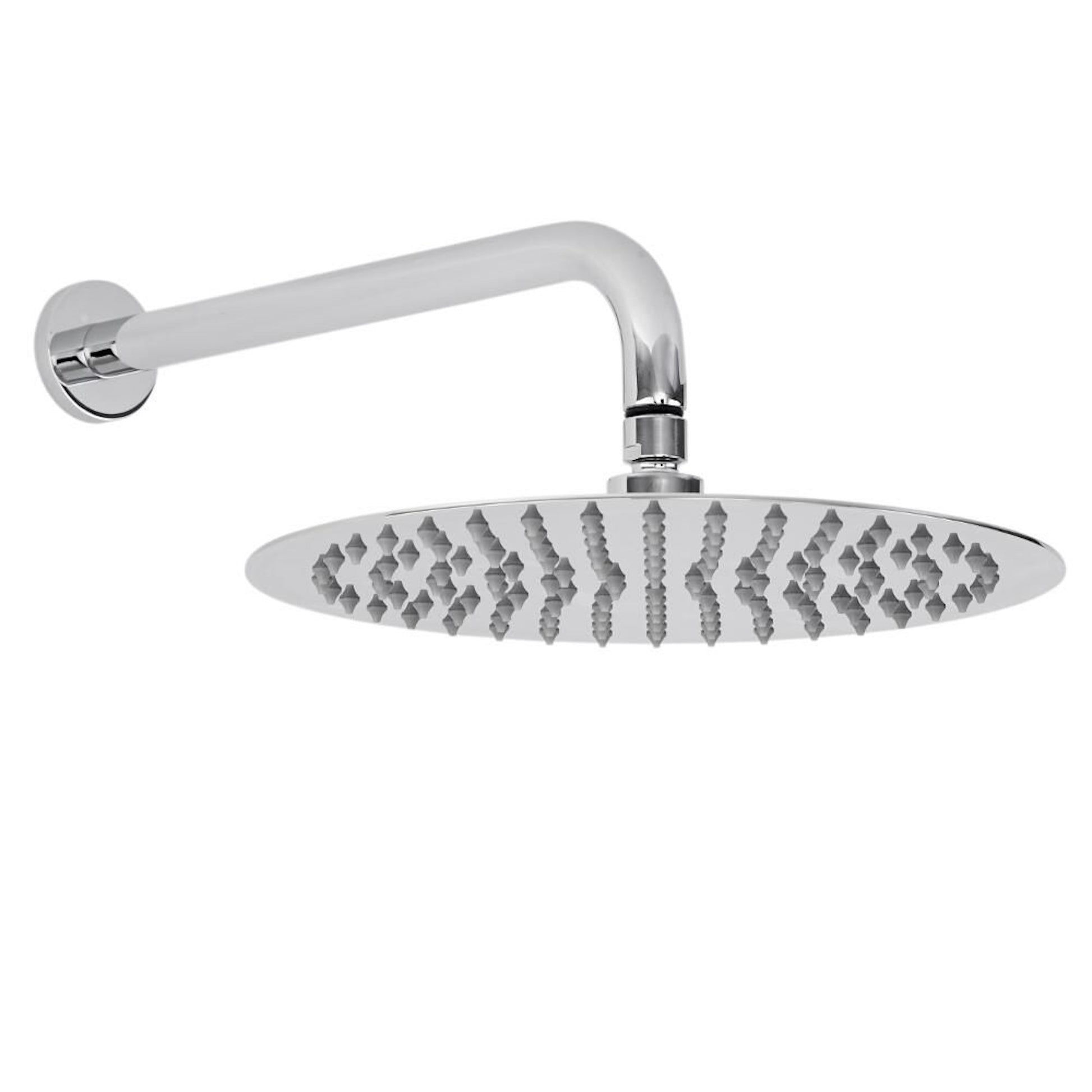 Buy Naples Contemporary Round Concealed Thermostatic Shower Set Wall Fixed 8" Shower Head - Chrome (1 Outlet) online UK