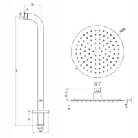 Buy Naples Contemporary Round Concealed Thermostatic Shower Set Wall Fixed 8" Shower Head - Chrome (1 Outlet) online UK