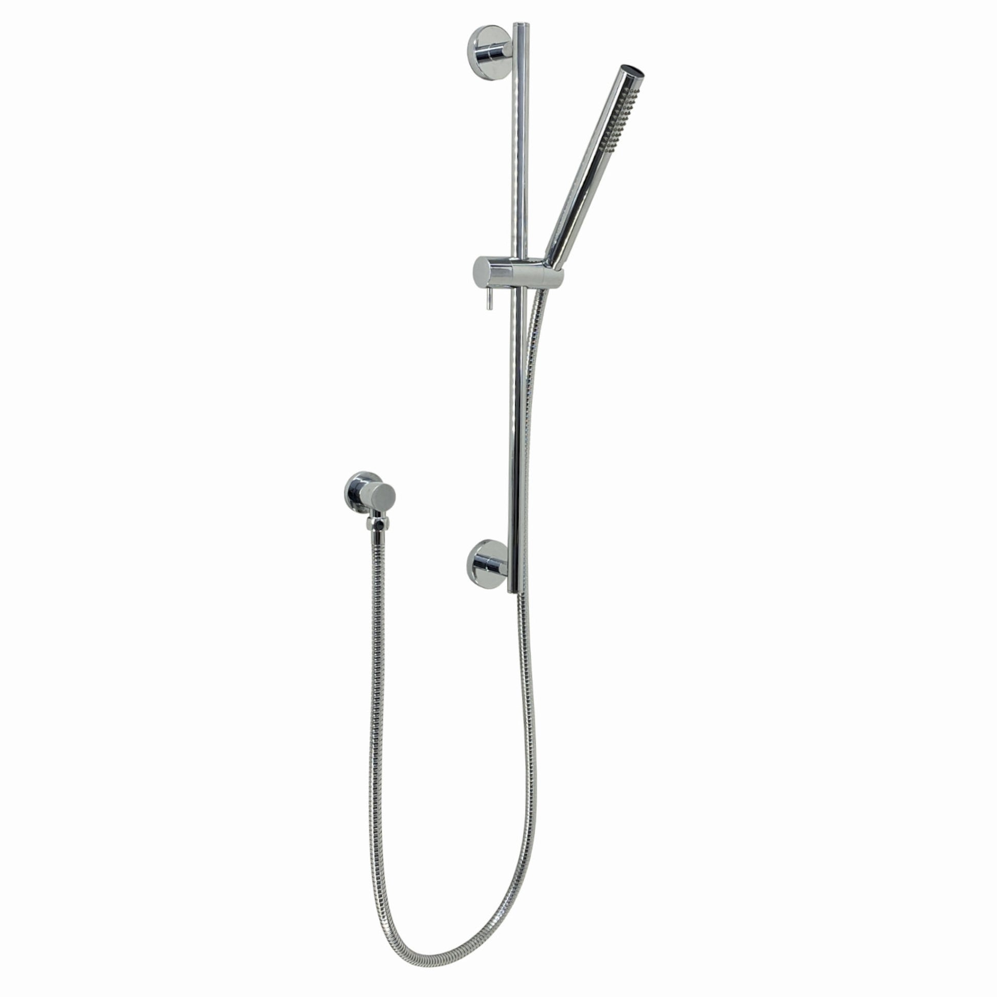 Buy Naples Contemporary Round Concealed Thermostatic Shower Set Incl. Twin Valve, Ceiling Fixed 8" Shower Head, Slider Rail Kit - Chrome (2 Outlet) online UK