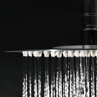 Buy Naples Contemporary Round Concealed Thermostatic Shower Set Incl. Twin Valve, Ceiling Fixed 8" Shower Head, Handshower Kit - Chrome (2 Outlet) online UK