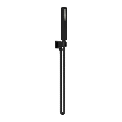 Spello Square Thermostatic Concealed Shower Set with Body Jets, Ceiling Overhead Shower, Handset Kit - Black