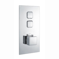 Milan Square Thermostatic Concealed Shower Set with Wall Mounted Shower & Handset Kit - Chrome