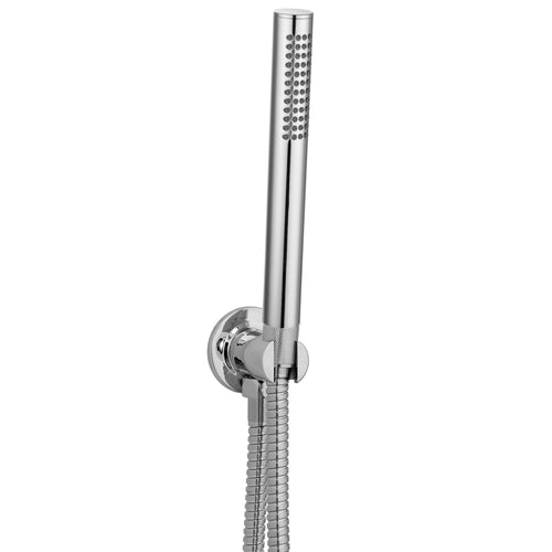 Buy Naples Contemporary Round Concealed Thermostatic Shower Set Incl. Triple Valve, Wall Fixed 8" Shower Head, Handshower Kit - Chrome (2 Outlet) online UK