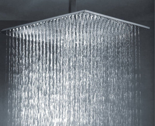 Spello Square Thermostatic Concealed Shower Set with Ceiling Mounted Shower & Handset Kit - Chrome