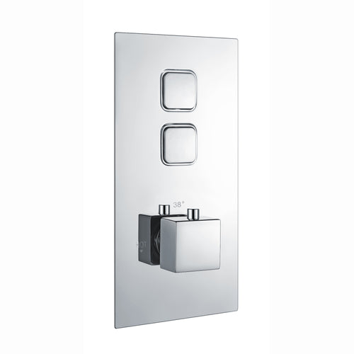 Spello Square Thermostatic Concealed Shower Set with Ceiling Mounted Shower & Handset Kit - Chrome