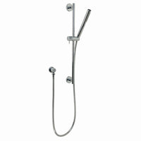 Naples Contemporary Round Concealed Thermostatic Shower Set Incl. Twin Valve, Wall Fixed 8" Shower Head, Slider Rail Kit - Chrome (2 Outlet)