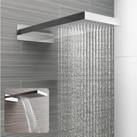 Spello Square Thermostatic Concealed Shower Set with Dual Overhead Shower, Handset Kit - Chrome