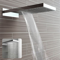Spello Square Thermostatic Concealed Shower Set with Dual Overhead Shower, Handset Kit - Chrome
