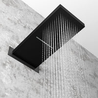 Spello Square Thermostatic Concealed Shower Set with Dual Overhead Shower, Handset Kit - Black