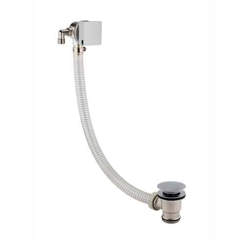Spello Square Thermostatic Concealed Shower Set with Bath Filler, Wall Overhead Shower, Handset Kit - Chrome