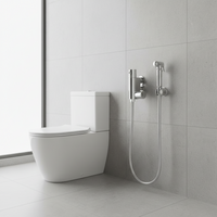 Vero round douche thermostatic bar valve with shower spray kit - chrome