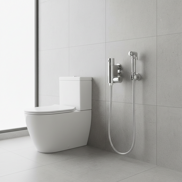 Vero round douche thermostatic bar valve with shower spray kit - chrome