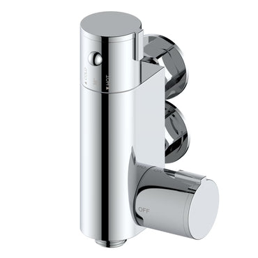 Vero round douche thermostatic bar valve with shower spray kit - chrome