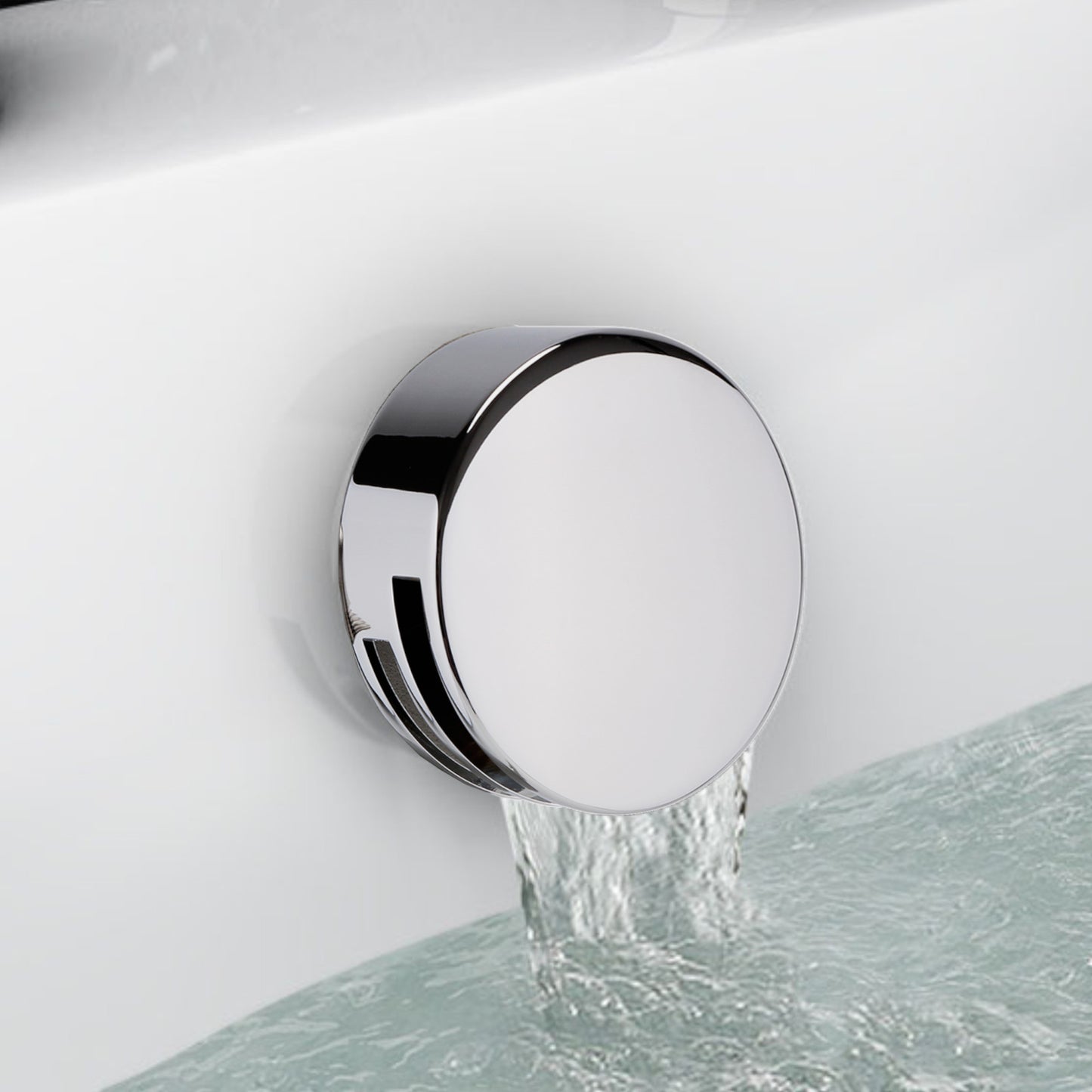 Naples Contemporary Round Concealed Thermostatic Shower Set Incl. Triple Diverter Valve, Wall Fixed 8" Shower Head, Handshower Kit, Bath Filler Waste with Overflow - Chrome (3 Outlet)