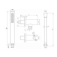 Naples Contemporary Round Concealed Thermostatic Shower Set Incl. Triple Diverter Valve, Wall Fixed 8" Shower Head, Handshower Kit, Bath Filler Waste with Overflow - Chrome (3 Outlet)