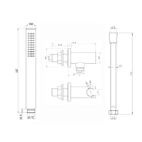 Buy Naples Contemporary Round Concealed Thermostatic Shower Set With Handshower Kit - Matt Black (1 Outlet) online UK