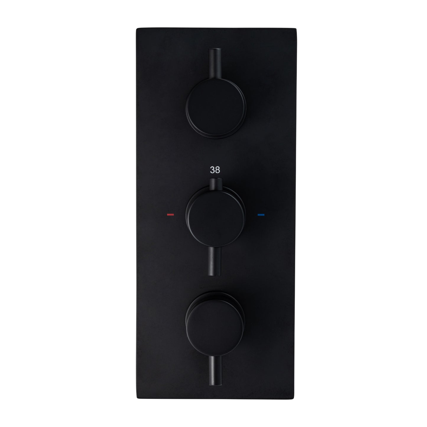 Naples Contemporary Round Concealed Thermostatic Shower Set Incl. Triple Valve, Wall Fixed 8" Shower Head, Handshower Kit - Matt Black (2 Outlet)