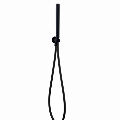 Buy Naples Contemporary Round Concealed Thermostatic Shower Set Incl. Triple Valve, Wall Fixed 8" Shower Head, Handshower Kit - Matt Black (2 Outlet) online UK