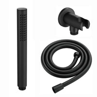 Naples Contemporary Round Concealed Thermostatic Shower Set Incl. Triple Diverter Valve, Wall Fixed 8" Shower Head, Handshower Kit, Bath Filler Waste with Overflow - Matt Black (3 Outlet)