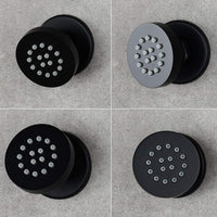 Naples Contemporary Round Concealed Thermostatic Shower Set Incl. Triple Diverter Valve, Wall Fixed 8" Shower Head, Slider Rail Kit, 4 Body Jets - Black (3 Outlet)