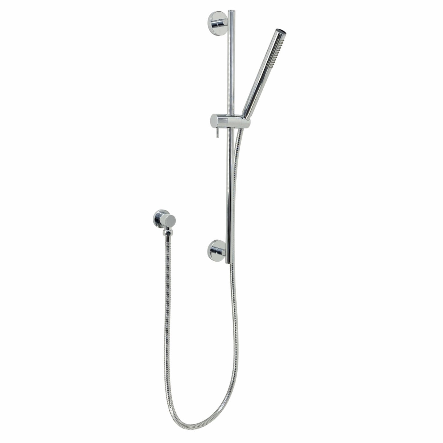 Naples Contemporary Round Concealed Thermostatic Shower Set Slider Rail Kit - Chrome (1 Outlet)