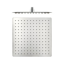 Naples Square Concealed Thermostatic Shower Set Incl. Twin Valve, Wall Fixed 8" Shower Head, Handset Kit - Chrome (2 Outlet)