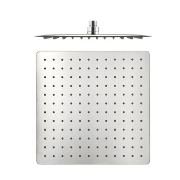 Naples Square Concealed Thermostatic Shower Set Incl. Twin Valve, Wall Fixed 8" Shower Head, Handset Kit - Chrome (2 Outlet)
