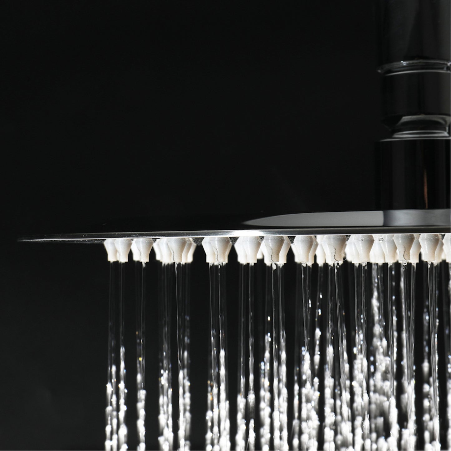 Naples Contemporary Round Concealed Thermostatic Shower Set Incl. Triple Valve, Wall Fixed 8" Shower Head, 4 Spa Body Jets - Chrome (2 Outlet)