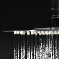 Naples Contemporary Round Concealed Thermostatic Shower Set Incl. Triple Valve, Wall Fixed 8" Shower Head, 4 Spa Body Jets - Chrome (2 Outlet)