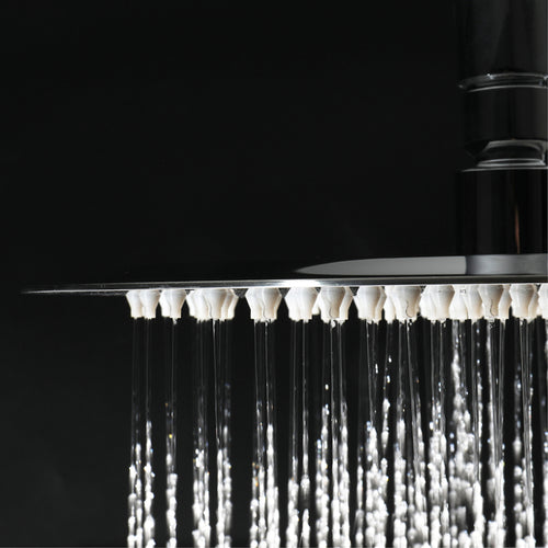 Buy Naples Contemporary Round Concealed Thermostatic Shower Set Incl. Triple Valve, Wall Fixed 8" Shower Head, 4 Spa Body Jets - Chrome (2 Outlet) online UK