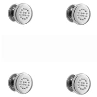 Naples Contemporary Round Concealed Thermostatic Shower Set Incl. Triple Valve, Wall Fixed 8" Shower Head, 4 Spa Body Jets - Chrome (2 Outlet)