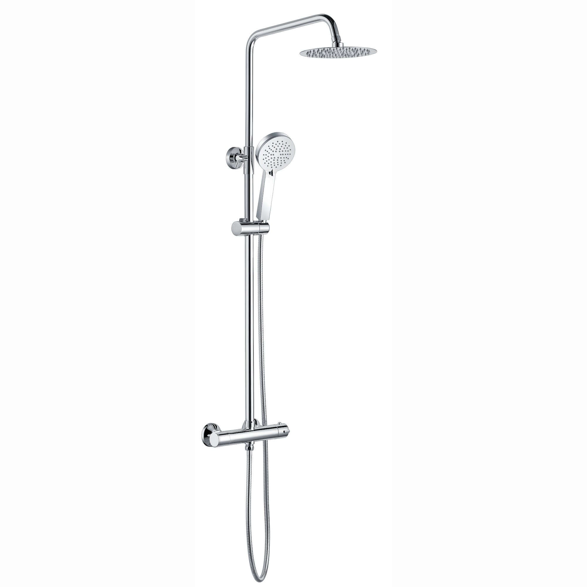 Buy Dune round thermostatic shower set 200mm head & handheld - chrome Online UK | HOUSE OF ENKI