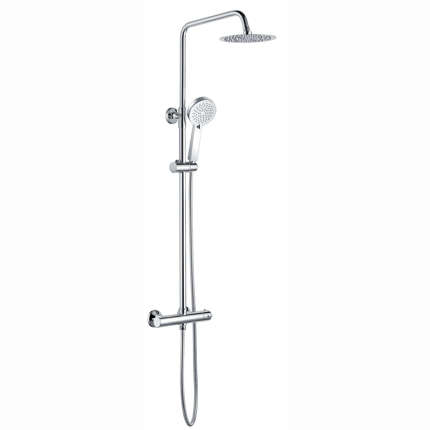 Buy Dune round thermostatic shower set 200mm head & handheld - chrome Online UK | HOUSE OF ENKI