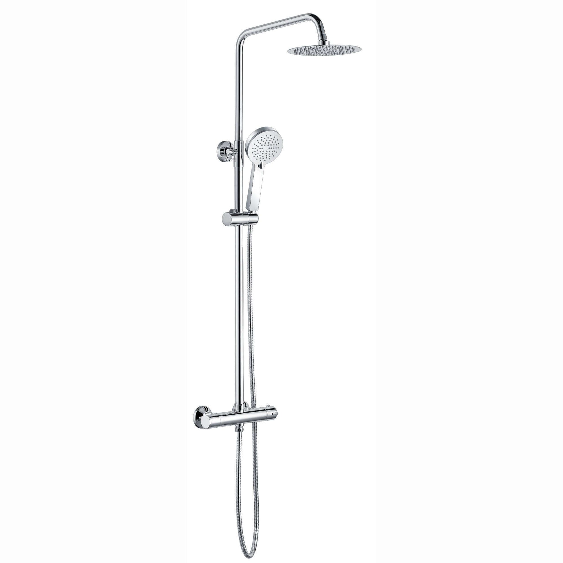 Buy Dune round thermostatic shower set 200mm head & handheld - chrome Online UK | HOUSE OF ENKI