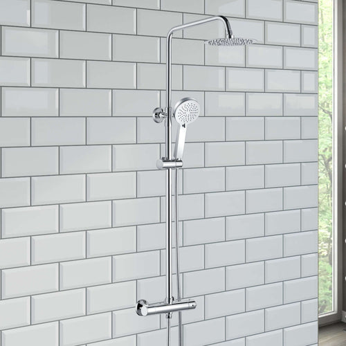 Buy Dune round thermostatic shower set 200mm head & handheld - chrome online UK